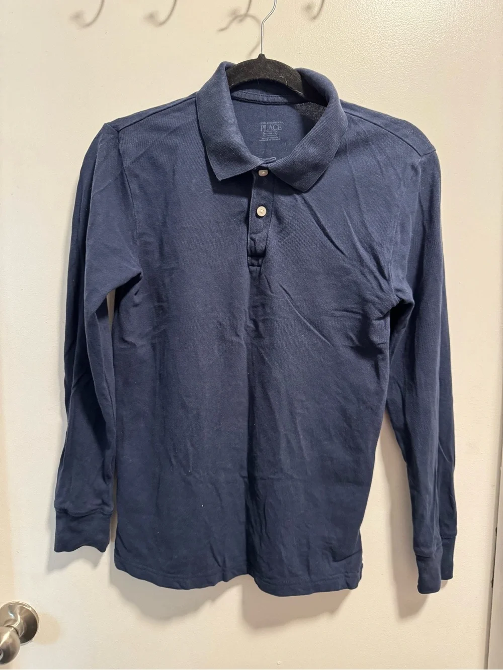 The Children's Place Navy Long-Sleeve Polo Shirt